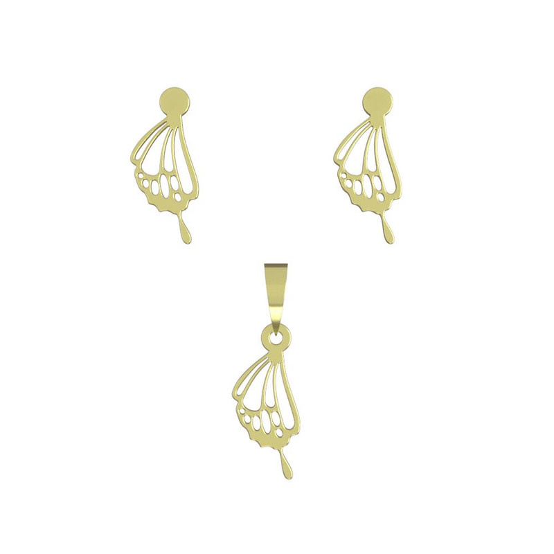 نیم ست طلا 18 عیار زنانه مدوپد مدل بال پروانه کد NA11076 نیم ست طلا 18 عیار زنانه مدوپد مدل بال پروانه کد NA11076