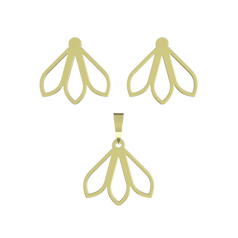 نیم ست طلا 18 عیار زنانه مدوپد مدل گل کد NA11077