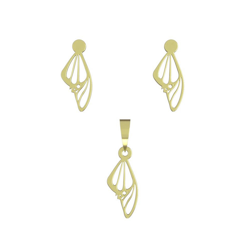 نیم ست طلا 18 عیار زنانه مدوپد مدل بال پروانه کد NA11085 نیم ست طلا 18 عیار زنانه مدوپد مدل بال پروانه کد NA11085