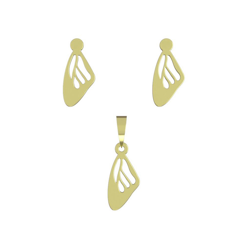 نیم ست طلا 18 عیار زنانه مدوپد مدل بال پروانه کد NA11102