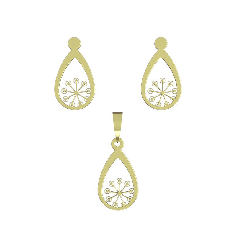 نیم ست طلا 18 عیار زنانه مدوپد مدل گل کد NA11110