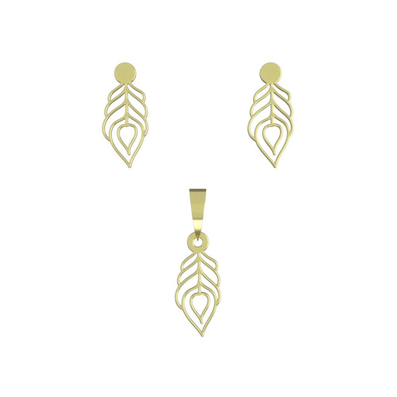 نیم ست طلا 18 عیار زنانه مدوپد مدل هندسی کد NA11135