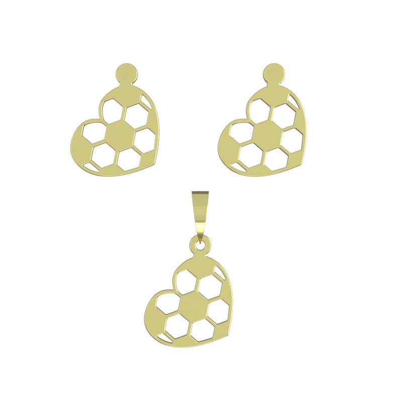 نیم ست طلا 18 عیار زنانه مدوپد مدل قلب فوتبالی کد NA11162 نیم ست طلا 18 عیار زنانه مدوپد مدل قلب فوتبالی کد NA11162