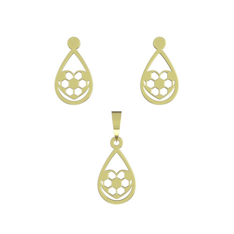 نیم ست طلا 18 عیار زنانه مدوپد مدل قلب فوتبالی کد NA11163 نیم ست طلا 18 عیار زنانه مدوپد مدل قلب فوتبالی کد NA11163