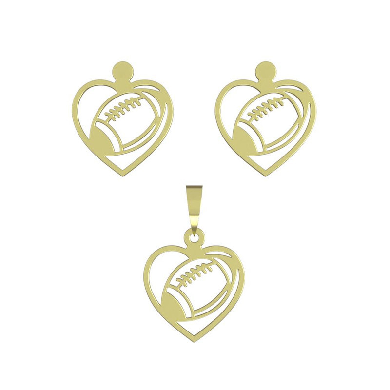 نیم ست طلا 18 عیار زنانه مدوپد مدل قلب و توپ راگبی کد NA11172 نیم ست طلا 18 عیار زنانه مدوپد مدل قلب و توپ راگبی کد NA11172