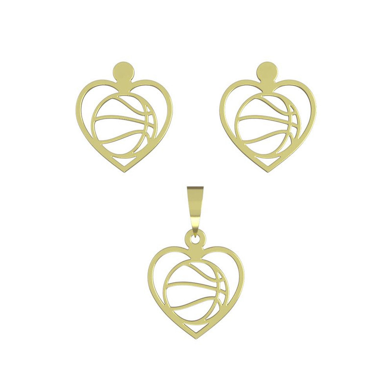 نیم ست طلا 18 عیار زنانه مدوپد مدل قلب و توپ بسکتبال کد NA11178 نیم ست طلا 18 عیار زنانه مدوپد مدل قلب و توپ بسکتبال کد NA11178