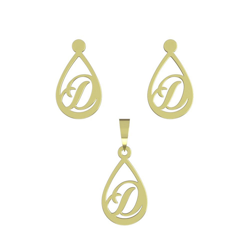 نیم ست طلا 18 عیار زنانه مدوپد مدل حرف D کد NA11182 نیم ست طلا 18 عیار زنانه مدوپد مدل حرف D کد NA11182