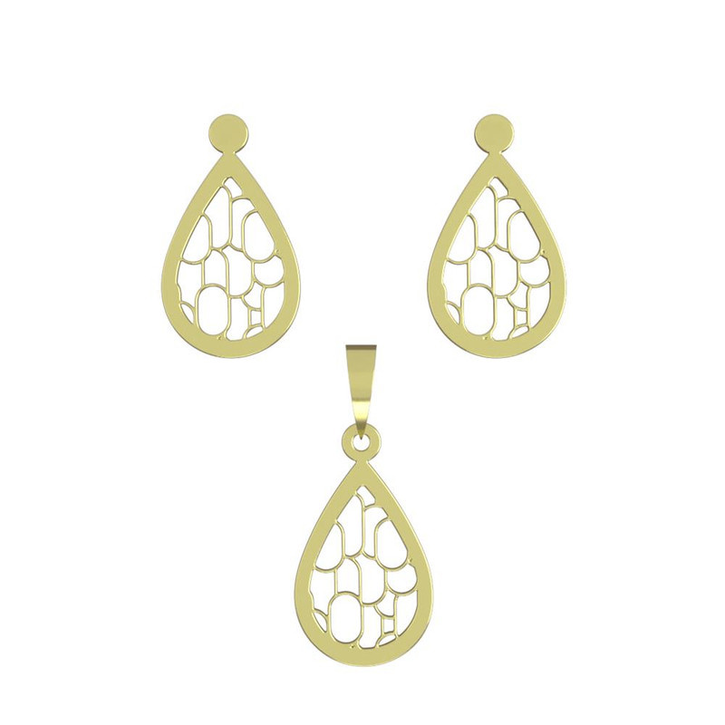 نیم ست طلا 18 عیار زنانه مدوپد مدل اشک کد NA11229