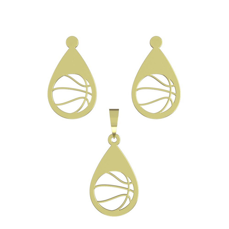 نیم ست طلا 18 عیار زنانه مدوپد مدل حرف بسکتبال کد NA11266 نیم ست طلا 18 عیار زنانه مدوپد مدل حرف بسکتبال کد NA11266