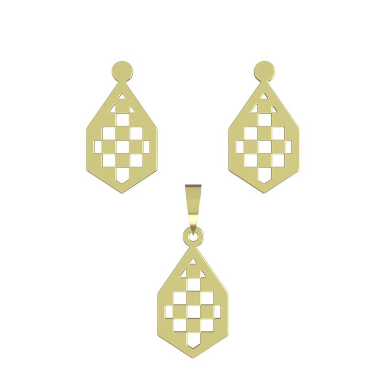 نیم ست طلا 18 عیار زنانه مدوپد مدل شش ضلعی کد NA11277 نیم ست طلا 18 عیار زنانه مدوپد مدل شش ضلعی کد NA11277