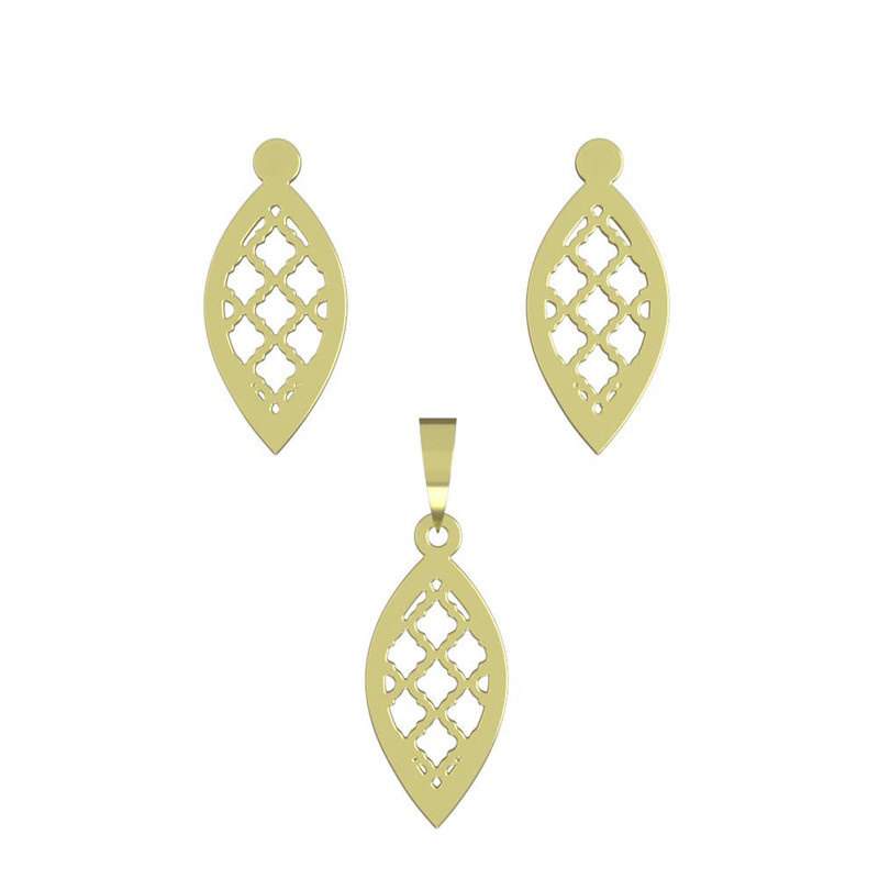 نیم ست طلا 18 عیار زنانه مدوپد مدل اشک کد NA11281