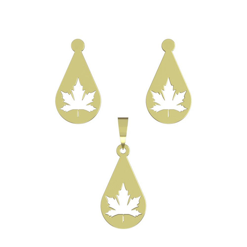 نیم ست طلا 18 عیار زنانه مدوپد مدل برگ کد NA11283 نیم ست طلا 18 عیار زنانه مدوپد مدل برگ کد NA11283