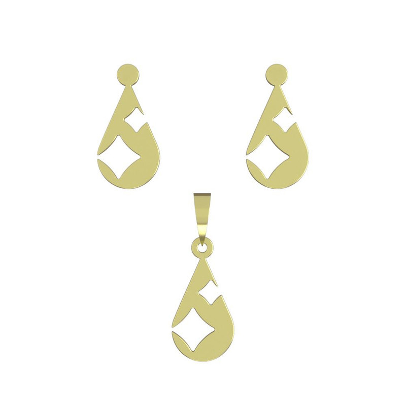 نیم ست طلا 18 عیار زنانه مدوپد مدل اشک کد NA11284