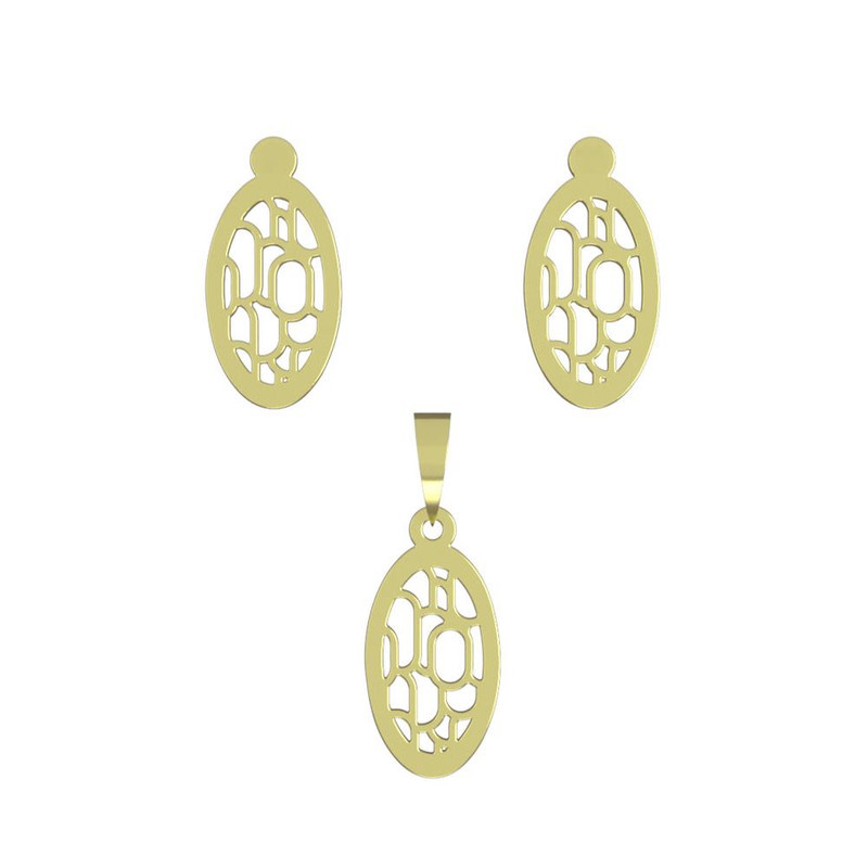 نیم ست طلا 18 عیار زنانه مدوپد مدل بیضی کد NA11291 نیم ست طلا 18 عیار زنانه مدوپد مدل بیضی کد NA11291