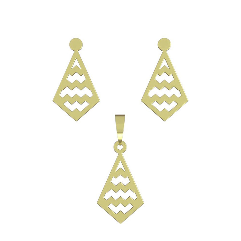 نیم ست طلا 18 عیار زنانه مدوپد مدل لوزی کد NA11298 نیم ست طلا 18 عیار زنانه مدوپد مدل لوزی کد NA11298