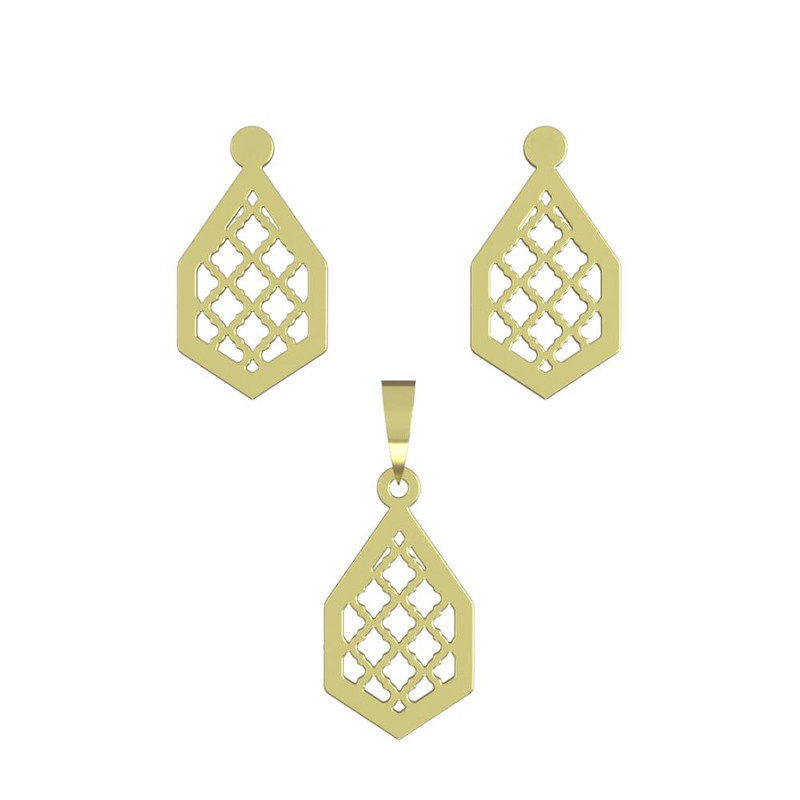 نیم ست طلا 18 عیار زنانه مدوپد مدل شش ضلعی کد NA11300 نیم ست طلا 18 عیار زنانه مدوپد مدل شش ضلعی کد NA11300