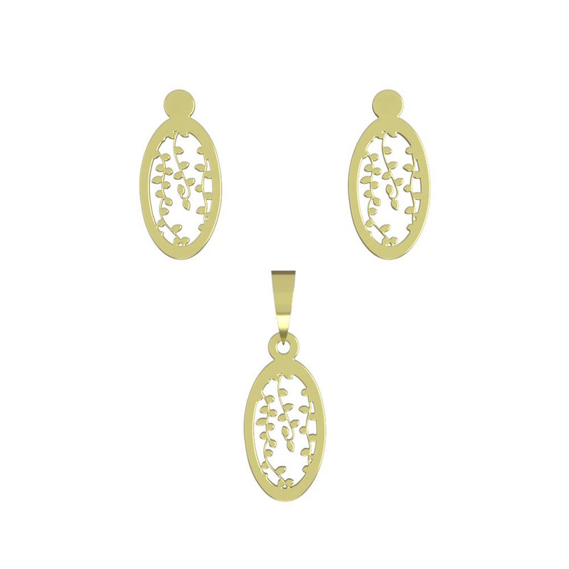 نیم ست طلا 18 عیار زنانه مدوپد مدل بیضی کد NA11314 نیم ست طلا 18 عیار زنانه مدوپد مدل بیضی کد NA11314