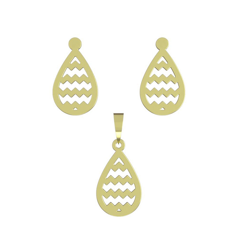 نیم ست طلا 18 عیار زنانه مدوپد مدل اشک کد NA11318