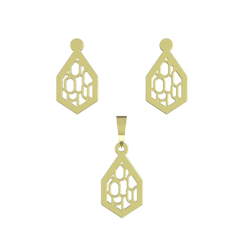 نیم ست طلا 18 عیار زنانه مدوپد مدل شش ضلعی کد NA11329 نیم ست طلا 18 عیار زنانه مدوپد مدل شش ضلعی کد NA11329