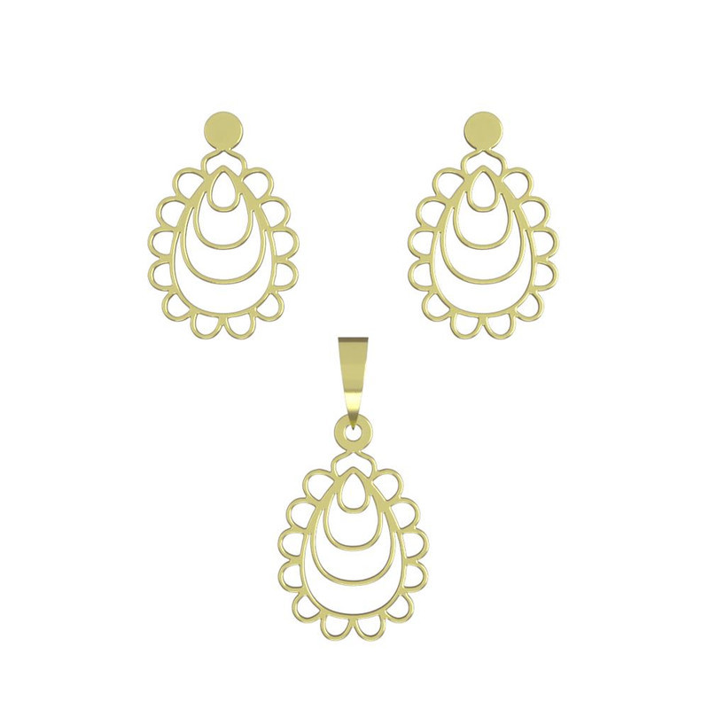 نیم ست طلا 18 عیار زنانه مدوپد مدل اسلیمی کد NA11344 نیم ست طلا 18 عیار زنانه مدوپد مدل اسلیمی کد NA11344