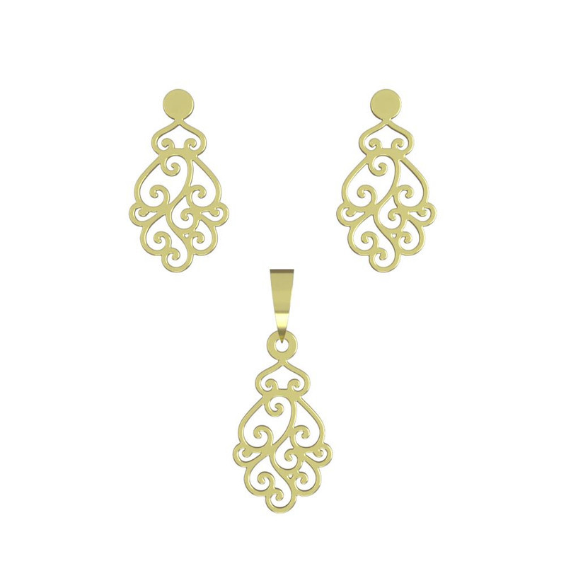 نیم ست طلا 18 عیار زنانه مدوپد مدل اسلیمی کد NA11345 نیم ست طلا 18 عیار زنانه مدوپد مدل اسلیمی کد NA11345