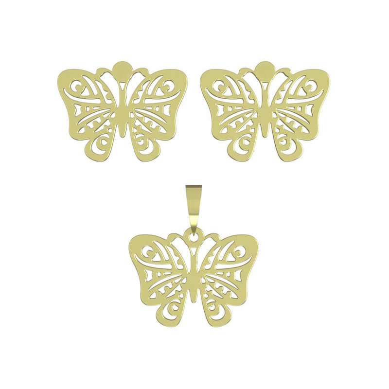 نیم ست طلا 18 عیار زنانه مدوپد مدل پروانه کد NA11356 نیم ست طلا 18 عیار زنانه مدوپد مدل پروانه کد NA11356