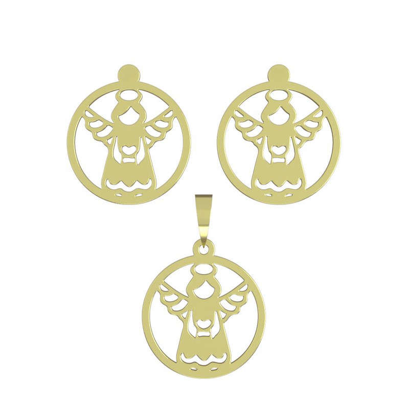 نیم ست طلا 18 عیار زنانه مدوپد مدل فرشته کد NA11355 نیم ست طلا 18 عیار زنانه مدوپد مدل فرشته کد NA11355