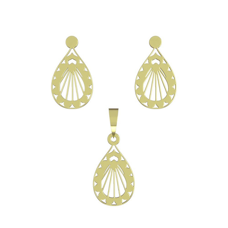 نیم ست طلا 18 عیار زنانه مدوپد مدل اشک کد NA11357 نیم ست طلا 18 عیار زنانه مدوپد مدل اشک کد NA11357