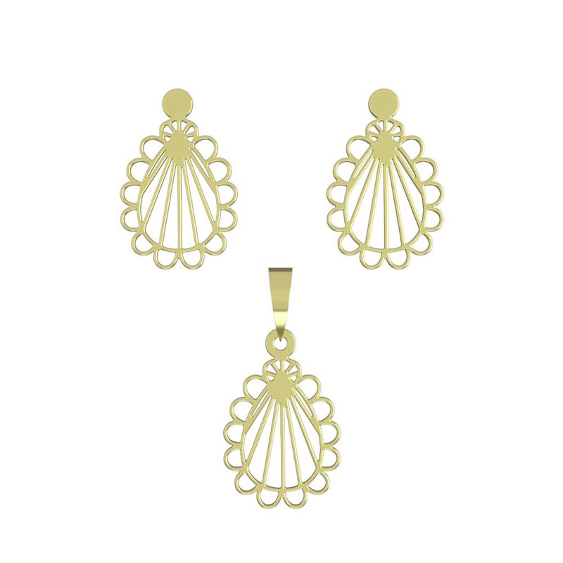 نیم ست طلا 18 عیار زنانه مدوپد مدل هندسی کد NA11358 نیم ست طلا 18 عیار زنانه مدوپد مدل هندسی کد NA11358