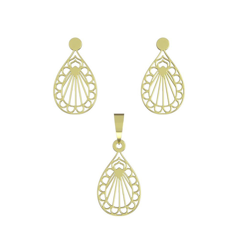 نیم ست طلا 18 عیار زنانه مدوپد مدل هندسی کد NA11359 نیم ست طلا 18 عیار زنانه مدوپد مدل هندسی کد NA11359