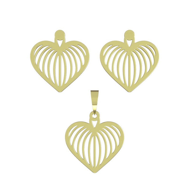 نیم ست طلا 18 عیار زنانه مدوپد مدل قلب کد NA11388 نیم ست طلا 18 عیار زنانه مدوپد مدل قلب کد NA11388