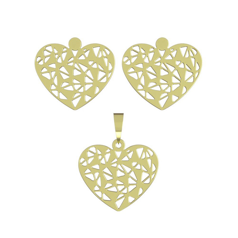 نیم ست طلا 18 عیار زنانه مدوپد مدل قلب کد NA11391 نیم ست طلا 18 عیار زنانه مدوپد مدل قلب کد NA11391