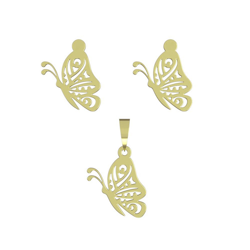 نیم ست طلا 18 عیار زنانه مدوپد مدل پروانه کد NA11392 نیم ست طلا 18 عیار زنانه مدوپد مدل پروانه کد NA11392