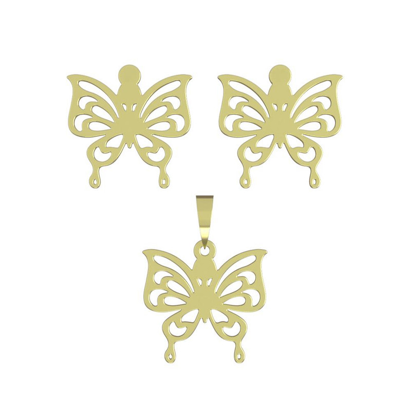 نیم ست طلا 18 عیار زنانه مدوپد مدل پروانه کد NA11397 نیم ست طلا 18 عیار زنانه مدوپد مدل پروانه کد NA11397