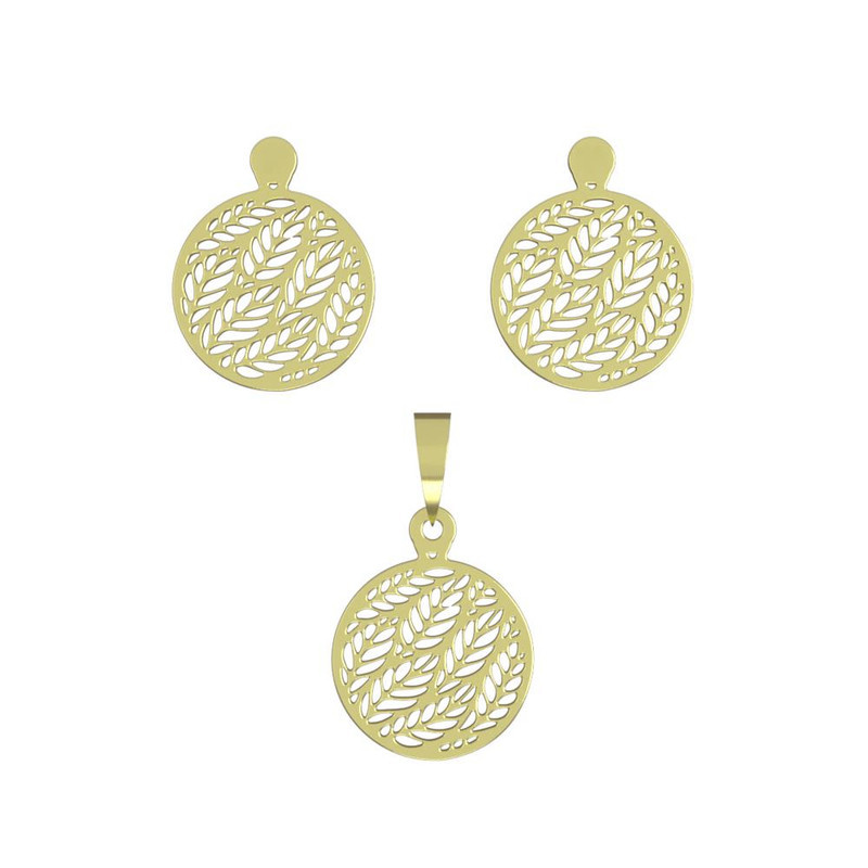 نیم ست طلا 18 عیار زنانه مدوپد مدل دایره کد NA11402