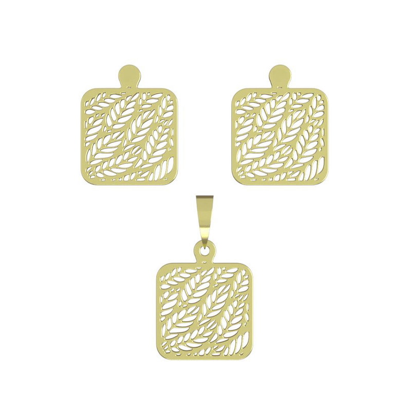 نیم ست طلا 18 عیار زنانه مدوپد مدل مربع کد NA11404 نیم ست طلا 18 عیار زنانه مدوپد مدل مربع کد NA11404