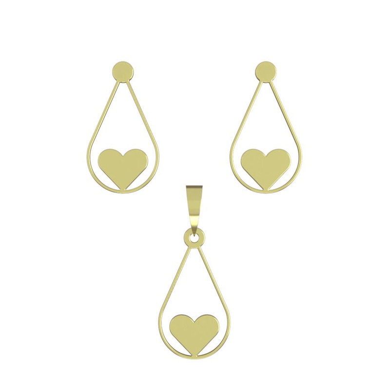 نیم ست طلا 18 عیار زنانه مدوپد مدل قلب کد NA11412 نیم ست طلا 18 عیار زنانه مدوپد مدل قلب کد NA11412