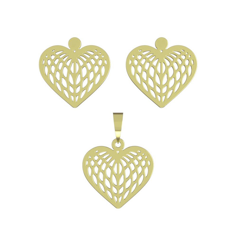 نیم ست طلا 18 عیار زنانه مدوپد مدل قلب کد NA11413 نیم ست طلا 18 عیار زنانه مدوپد مدل قلب کد NA11413