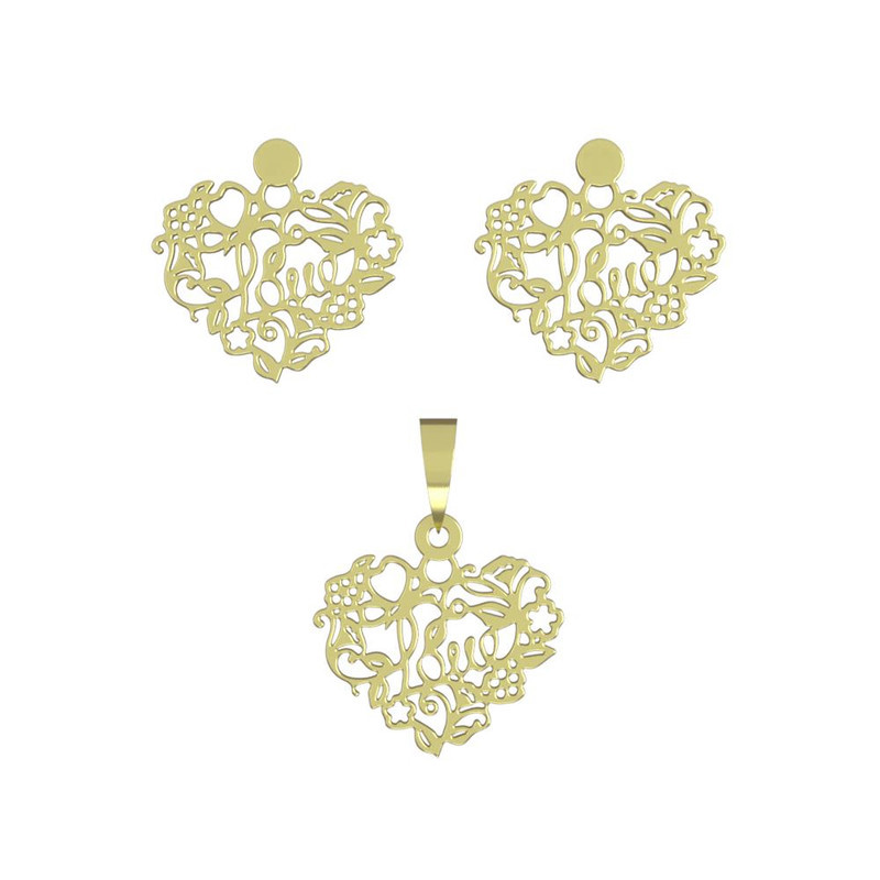 نیم ست طلا 18 عیار زنانه مدوپد مدل قلب کد NA11415 نیم ست طلا 18 عیار زنانه مدوپد مدل قلب کد NA11415