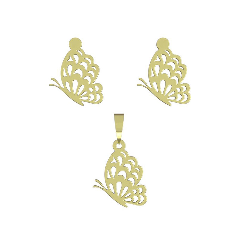 نیم ست طلا 18 عیار زنانه مدوپد مدل پروانه کد NA11417 نیم ست طلا 18 عیار زنانه مدوپد مدل پروانه کد NA11417