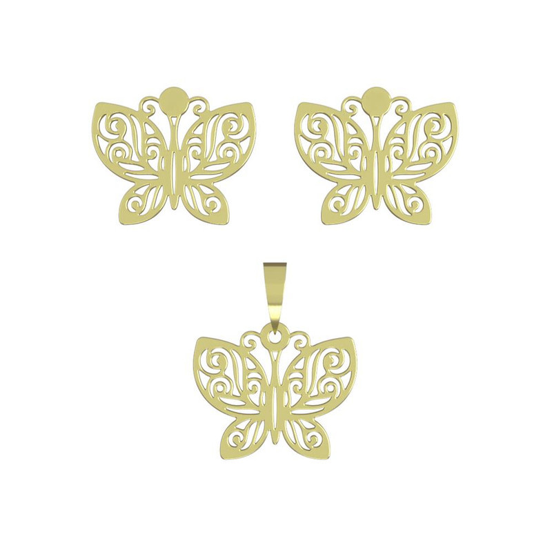 نیم ست طلا 18 عیار زنانه مدوپد مدل پروانه کد NA11420 نیم ست طلا 18 عیار زنانه مدوپد مدل پروانه کد NA11420