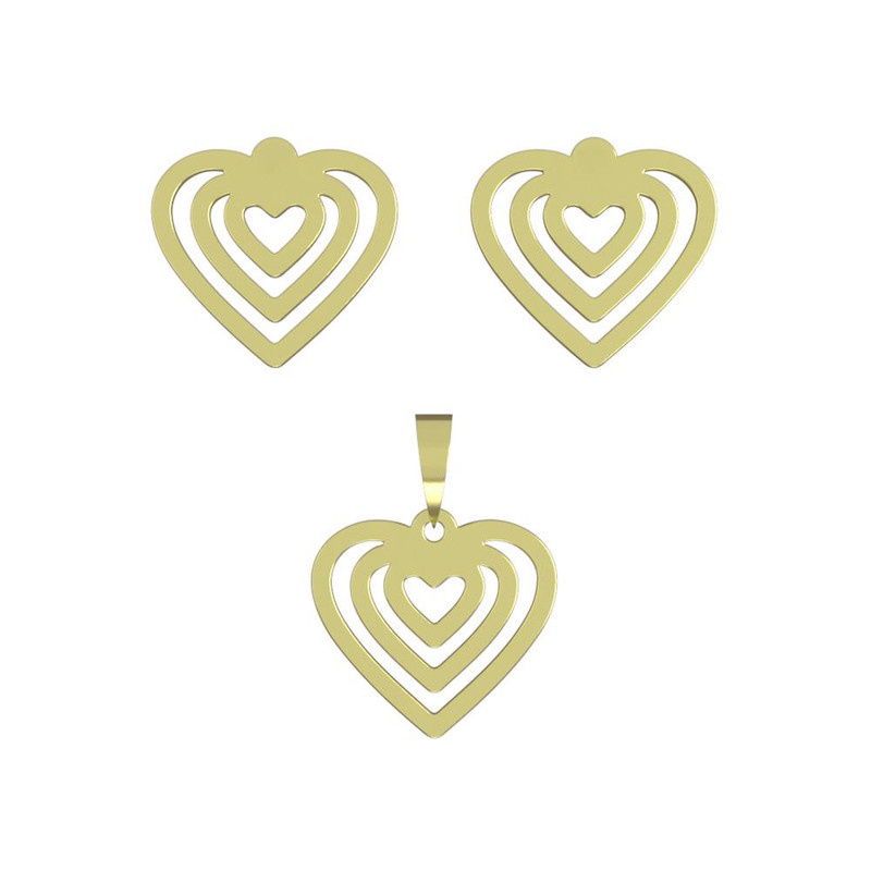 نیم ست طلا 18 عیار زنانه مدوپد مدل قلب کد NA11425