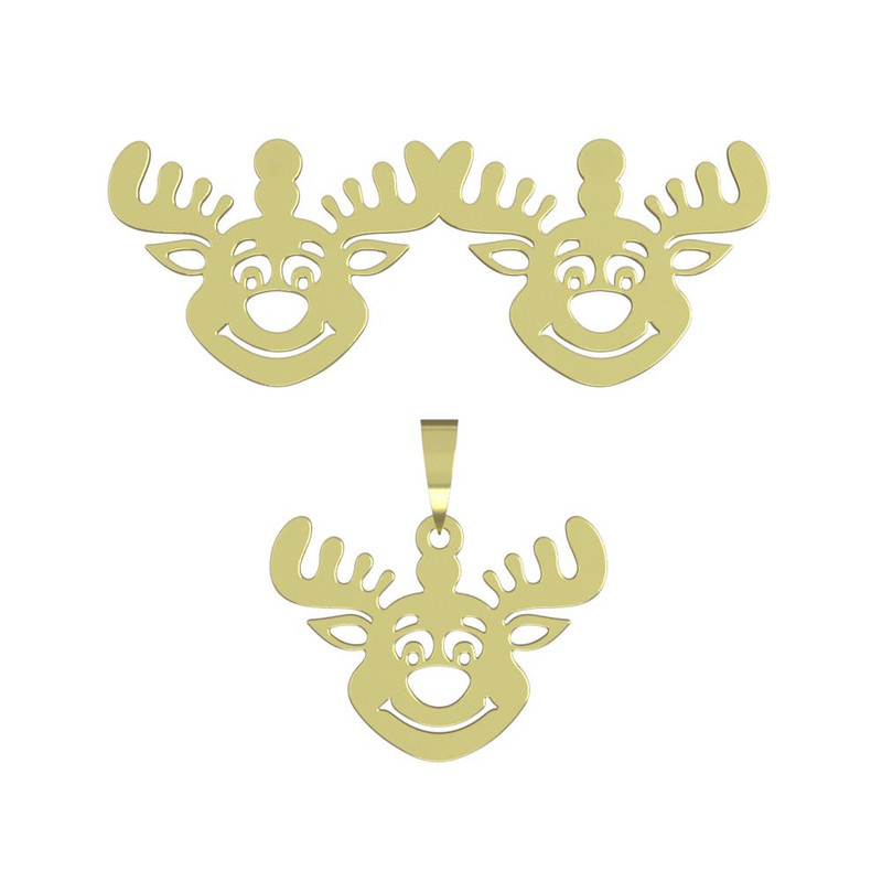 نیم ست طلا 18 عیار زنانه مدوپد مدل گوزن کد NA11423 نیم ست طلا 18 عیار زنانه مدوپد مدل گوزن کد NA11423