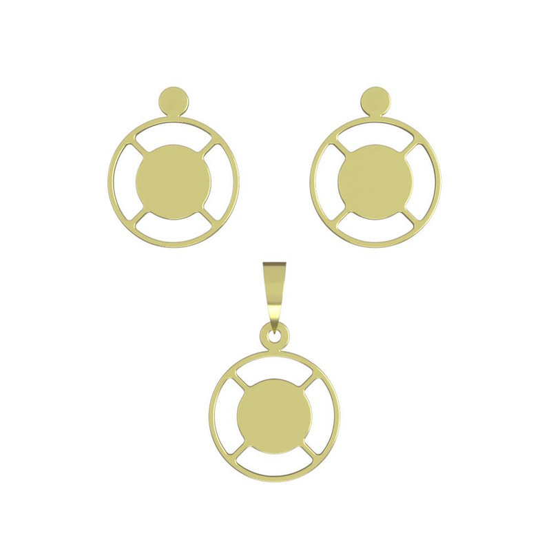 نیم ست طلا 18 عیار زنانه مدوپد مدل دایره کد NA11429