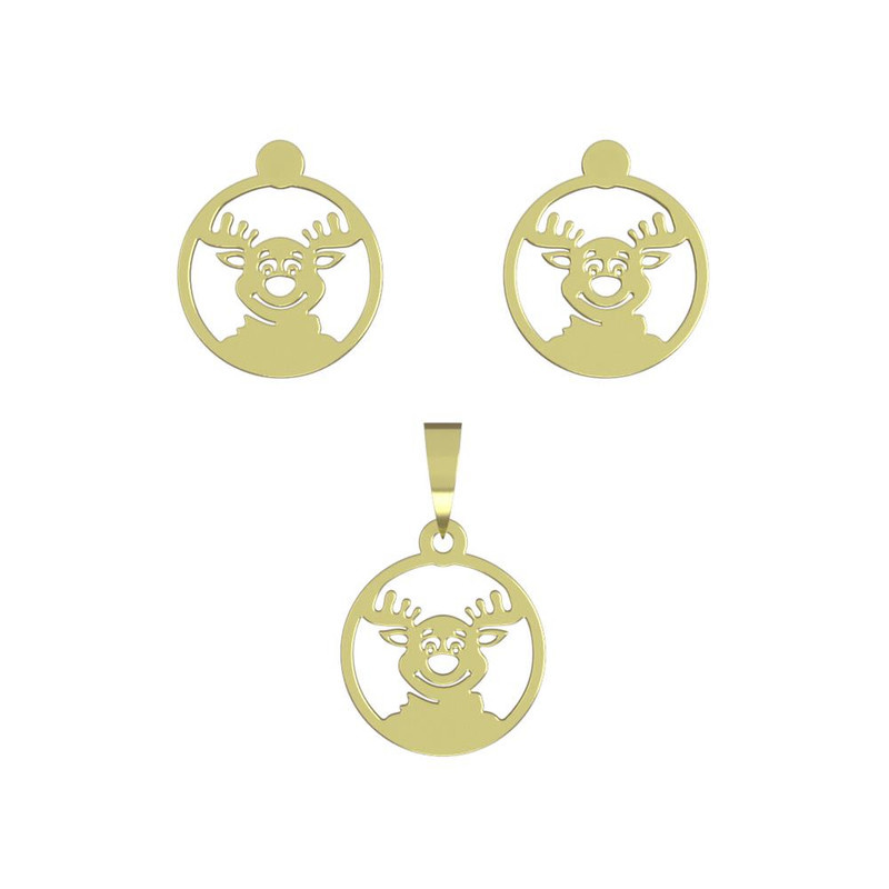 نیم ست طلا 18 عیار زنانه مدوپد مدل گوزن کد NA11430 نیم ست طلا 18 عیار زنانه مدوپد مدل گوزن کد NA11430