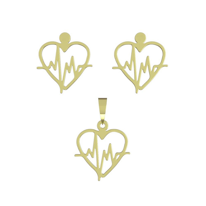 نیم ست طلا 18 عیار زنانه مدوپد مدل قلب و نبض کد NA11433 نیم ست طلا 18 عیار زنانه مدوپد مدل قلب و نبض کد NA11433