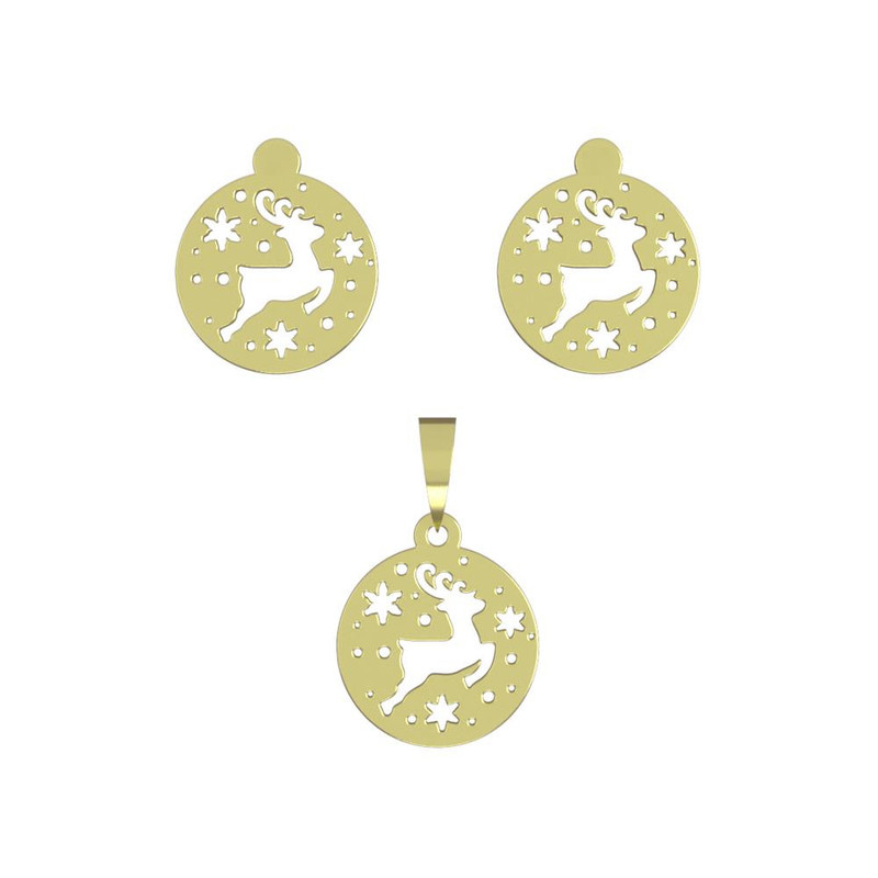 نیم ست طلا 18 عیار زنانه مدوپد مدل گوزن کد NA11434 نیم ست طلا 18 عیار زنانه مدوپد مدل گوزن کد NA11434