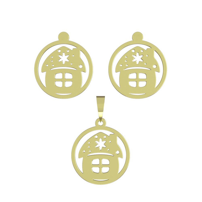 نیم ست طلا 18 عیار زنانه مدوپد مدل خانه کد NA11453 نیم ست طلا 18 عیار زنانه مدوپد مدل خانه کد NA11453