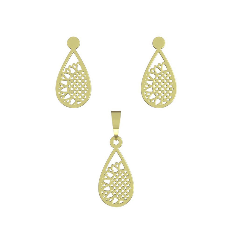 نیم ست طلا 18 عیار زنانه مدوپد مدل گل کد NA11458 نیم ست طلا 18 عیار زنانه مدوپد مدل گل کد NA11458