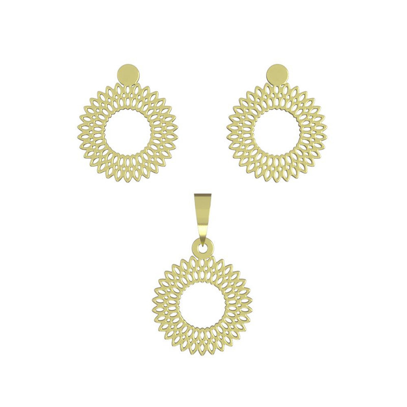 نیم ست طلا 18 عیار زنانه مدوپد مدل گل کد NA11471 نیم ست طلا 18 عیار زنانه مدوپد مدل گل کد NA11471